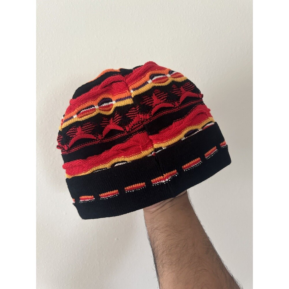 Vintage Y2K Coogi Style 3D Multi-Knit Beanie Skull Cap VTG RARE